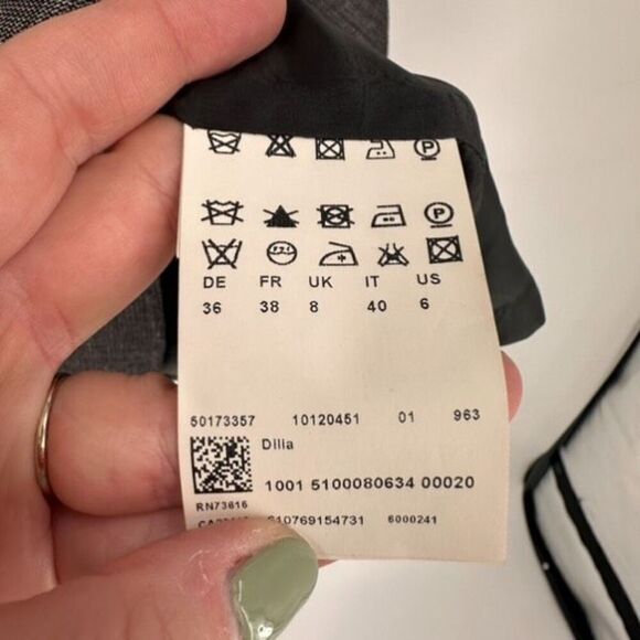 Hugo Boss Womens Linen Blend Cap Sleeve Pleated Sheath Dress Heather Gray Size 6 - Picture 7 of 11